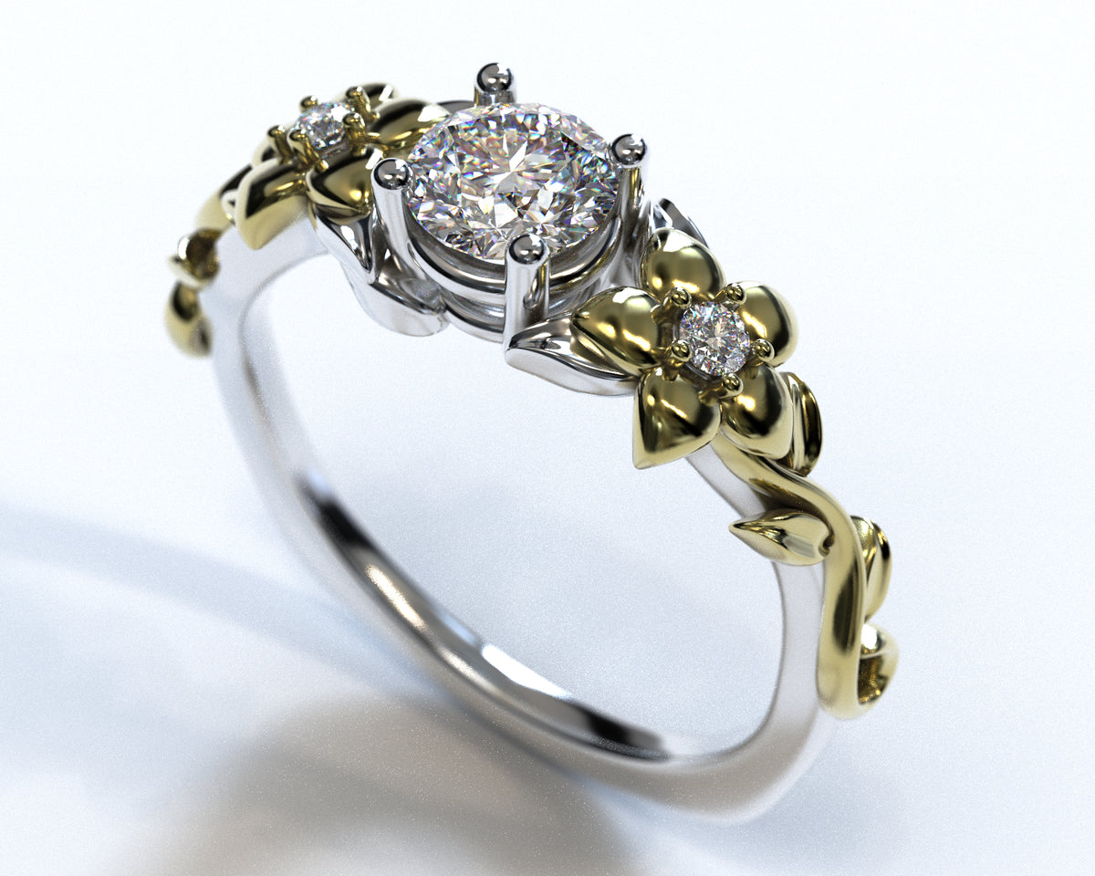 Diamond Flower Engagement Ring
