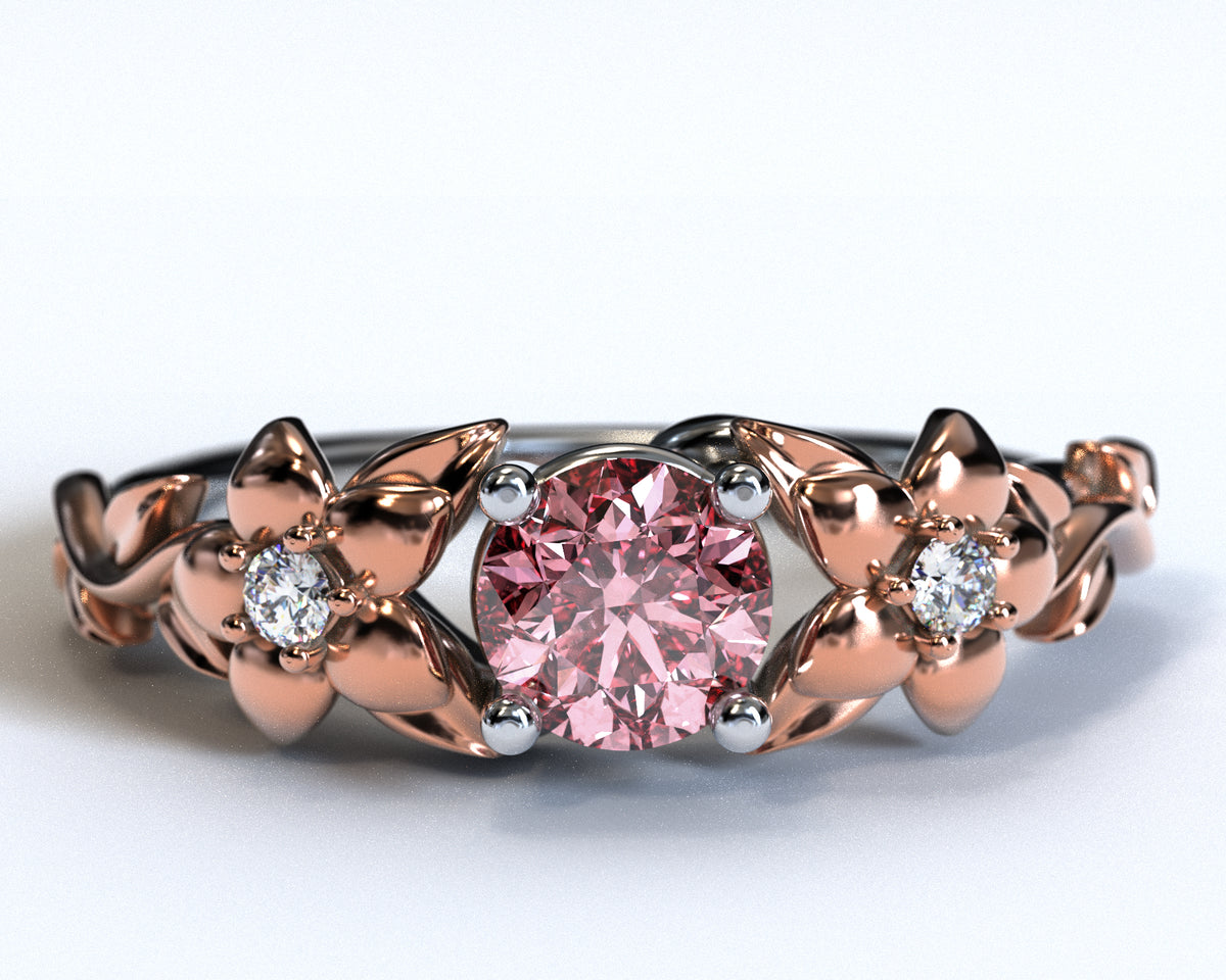 Floral Morganite Engagement Ring