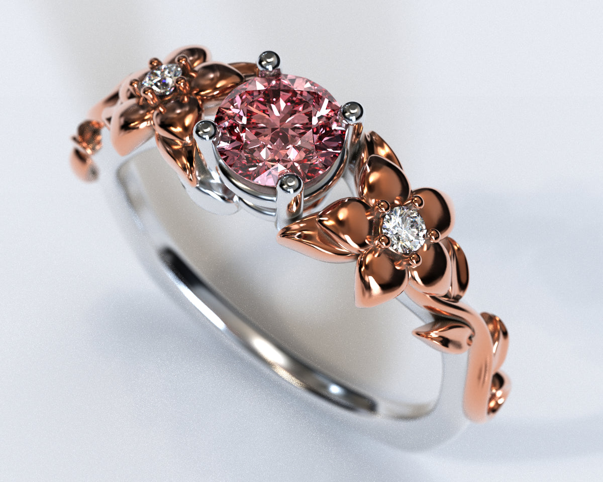 Floral Morganite Engagement Ring