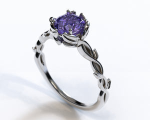 Tanzanite Flower Engagement Ring