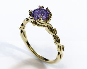 Tanzanite Flower Engagement Ring