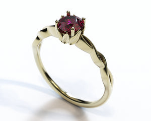Unique Ruby White Gold Engagement Ring