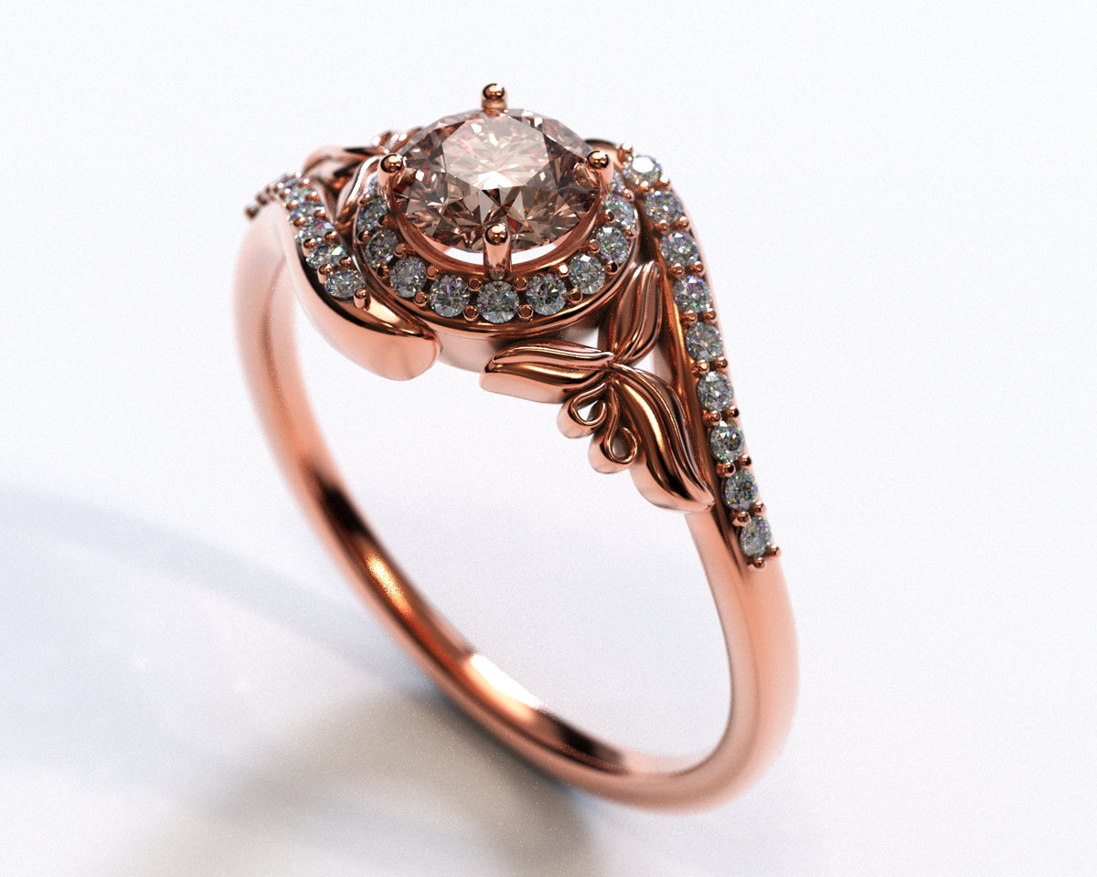 Flower Morganite Engagement Ring