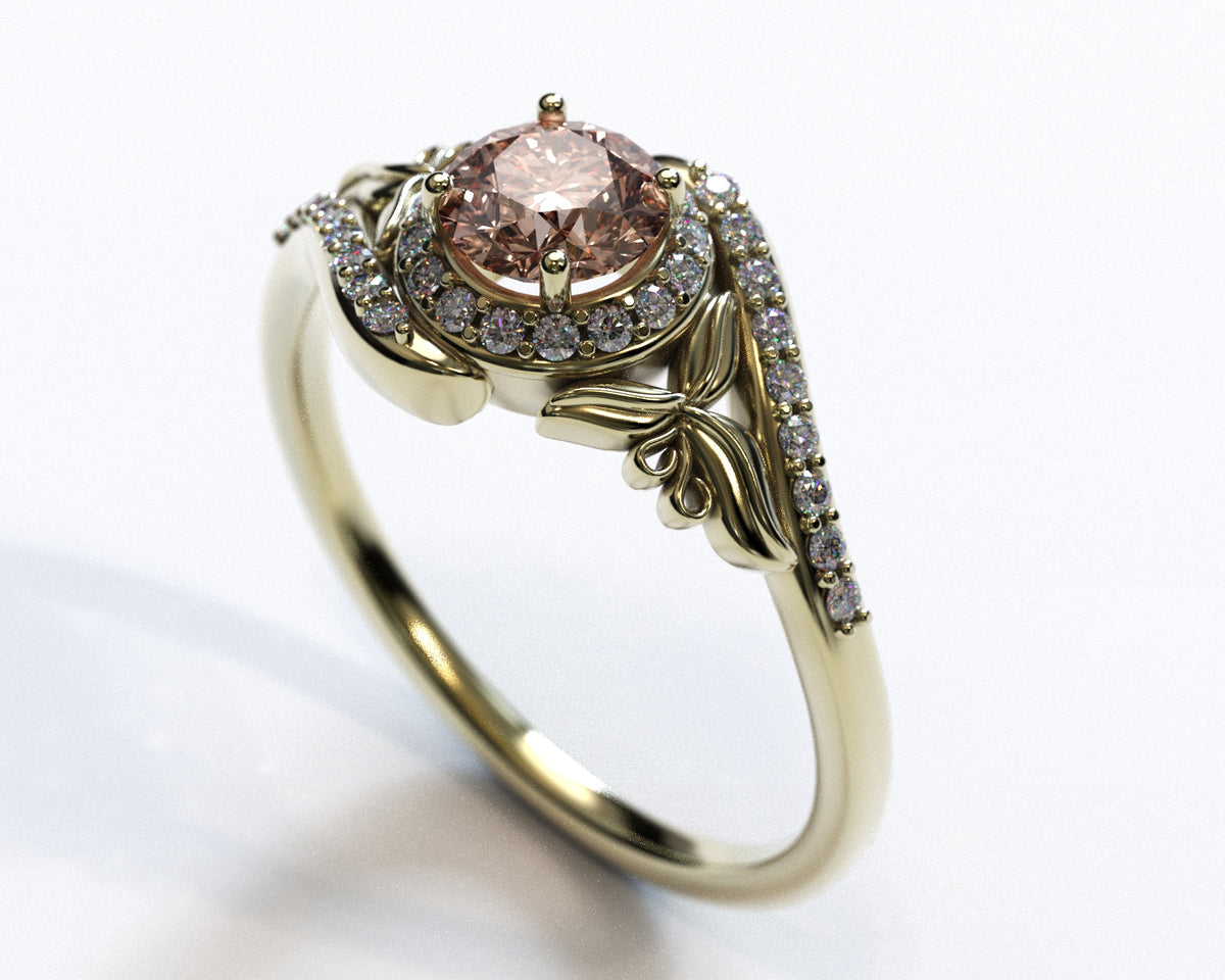Flower Morganite Engagement Ring
