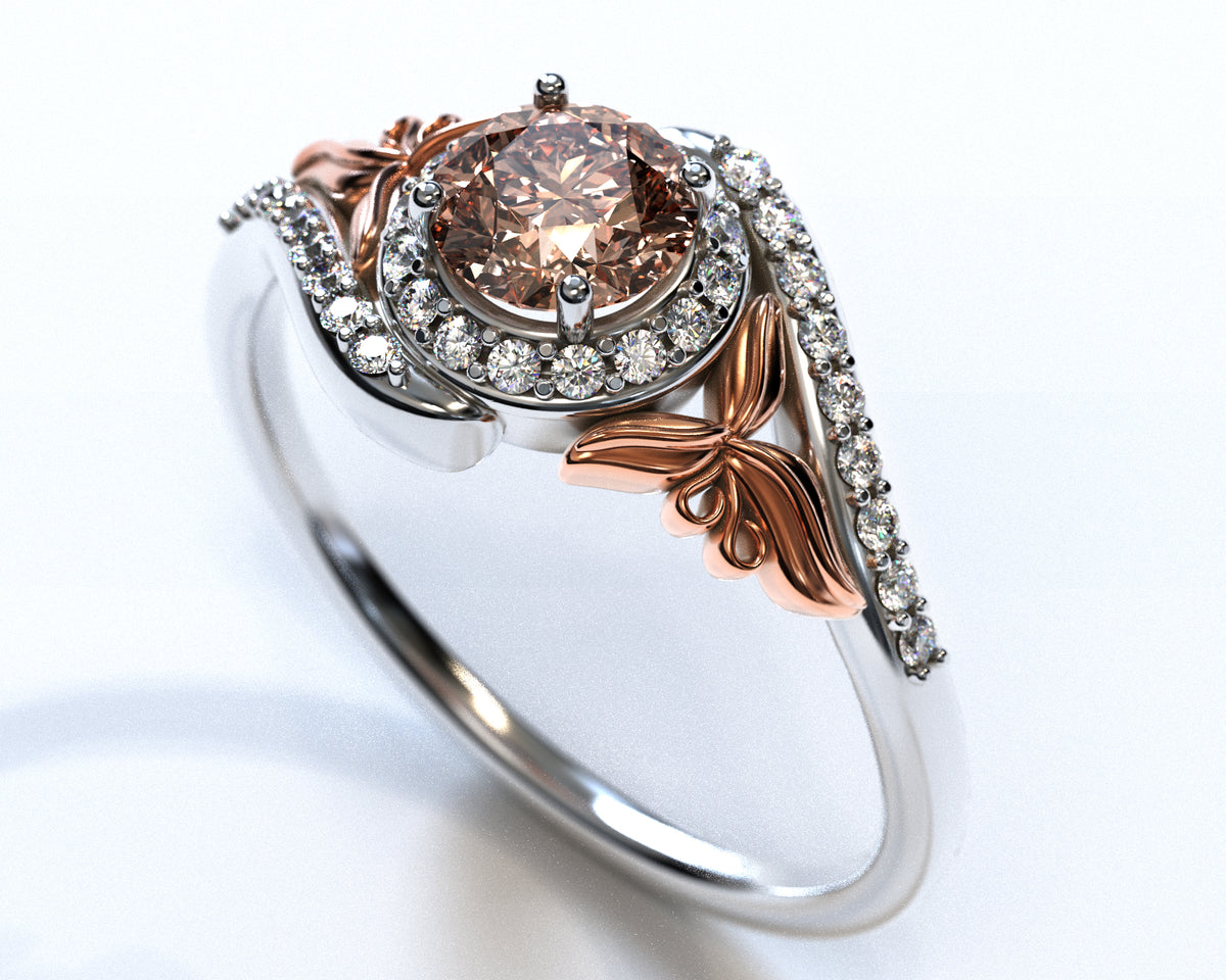 Floral Halo Morganite Engagement Ring