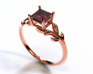 Unique Ruby Flower Engagement Ring