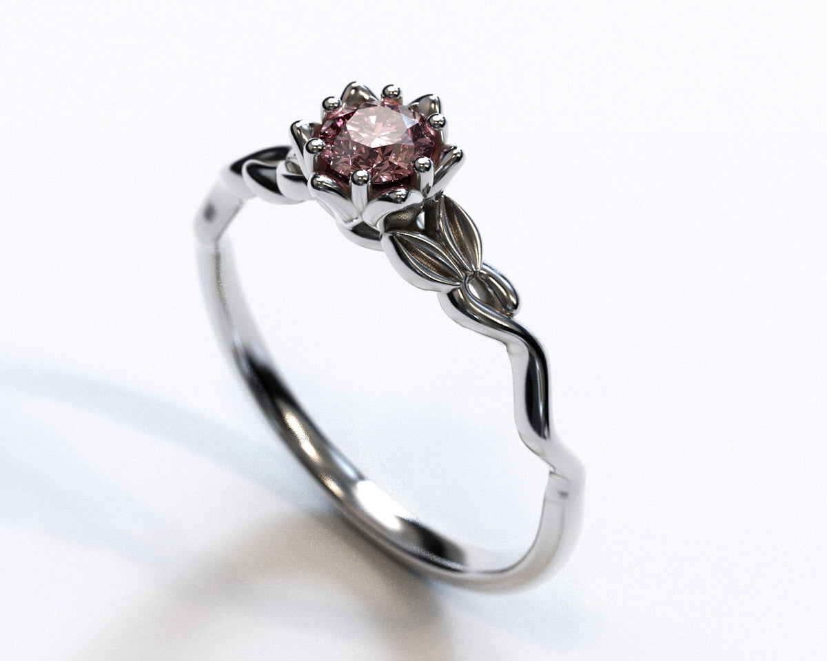 Rose Gold Floral Morganite Engagement Ring