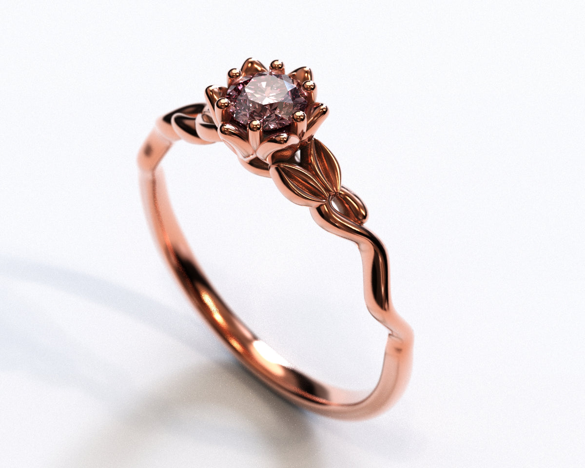 Rose Gold Floral Morganite Engagement Ring
