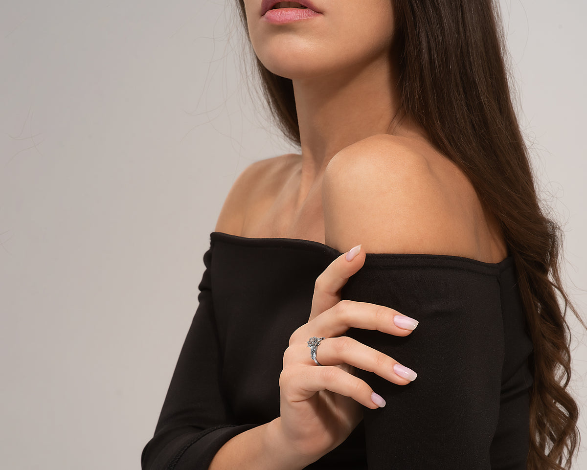 Lotus Flower Engagement Ring With Morganite