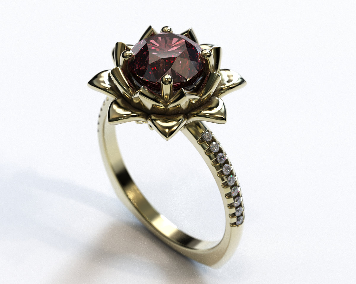 Lotus Morganite Engagement Ring