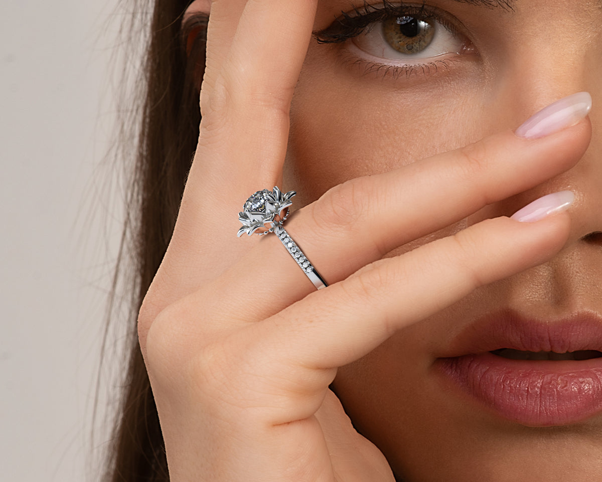 Blooming Flower Diamond Engagement Ring