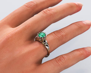 Nature Inspired Emerald Engagement Ring