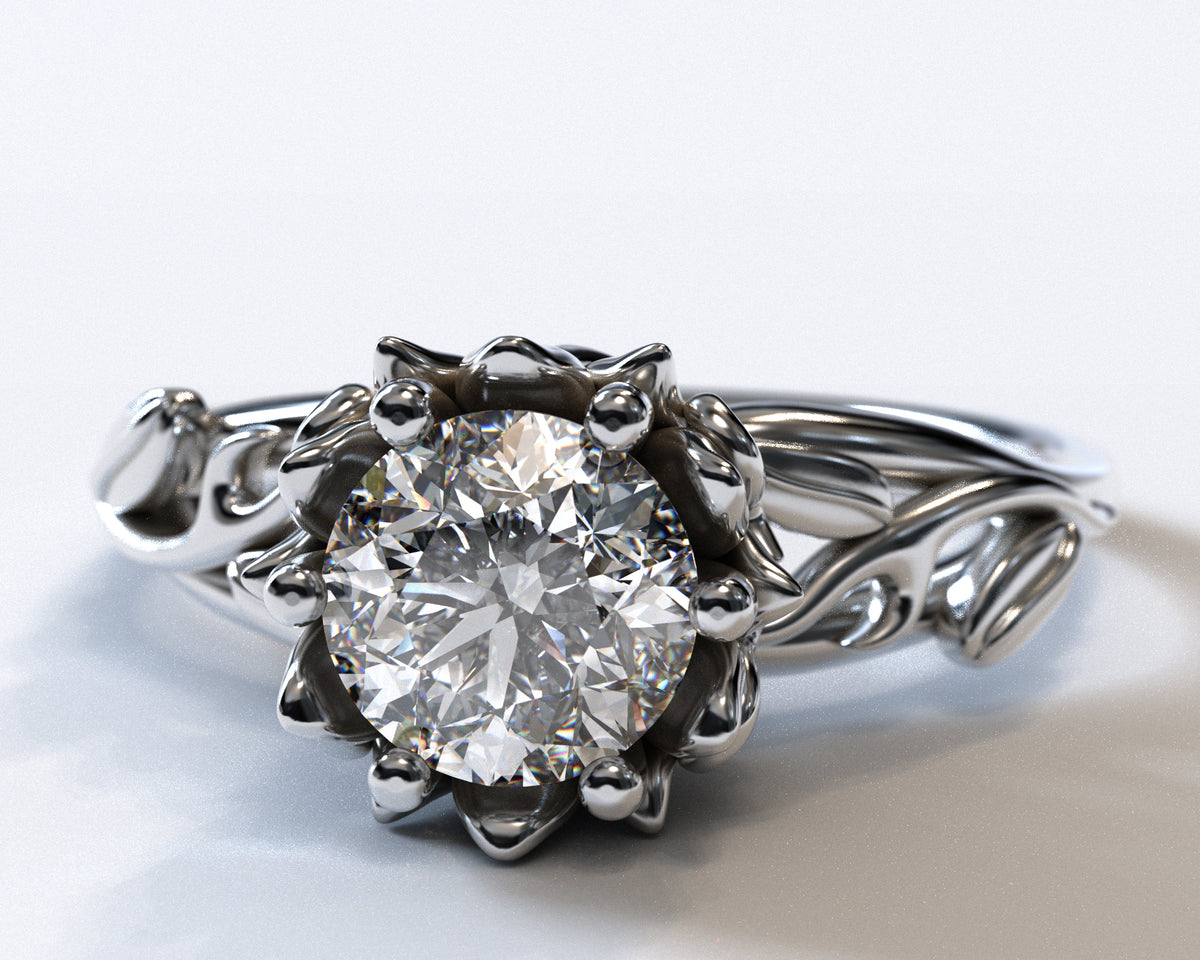 Lab Grown Diamond Flower Engagement Ring