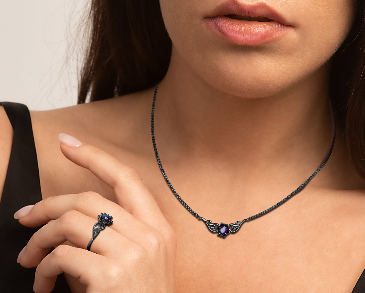 Alexandrite Necklace - Gothic Style