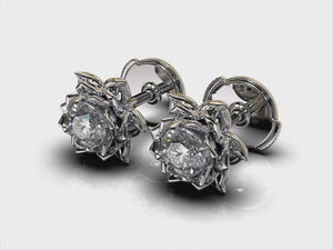 Lab Created Diamond Earrings - Lotus Earrings