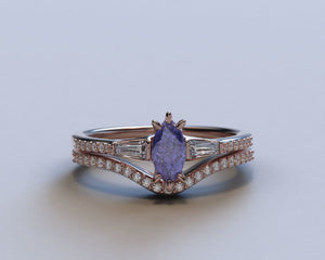 Marquise Tanzanite Engagement Ring - Boho Style