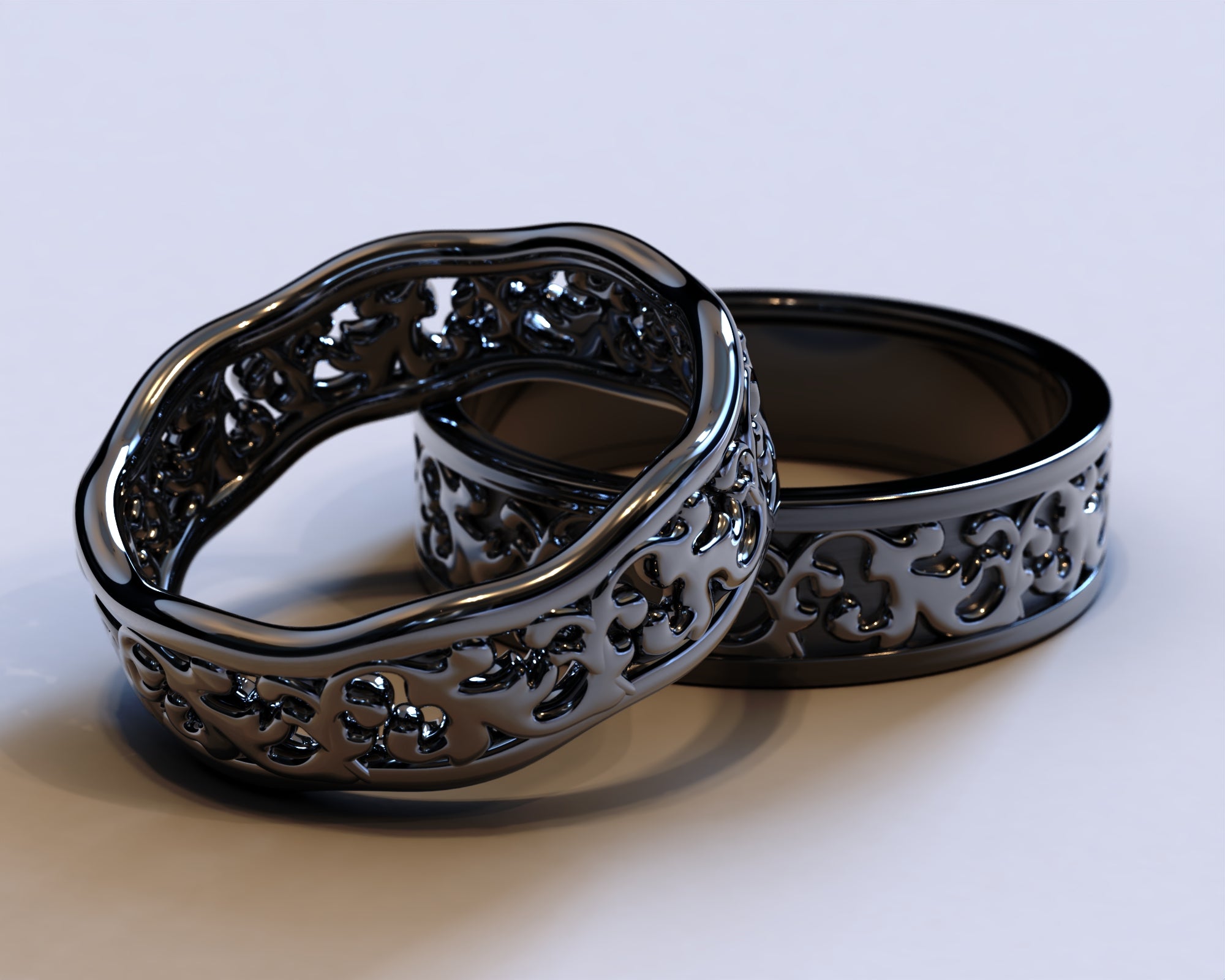 Black Gold Matching Wedding Bands His And Hers│Vidar Boutique Black Gold Matching Wedding Bands His And Hers│Vidar Boutique