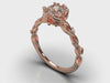 Unique Floral Moissanite Engagement Ring