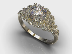 Blooming White Gold Engagement Ring