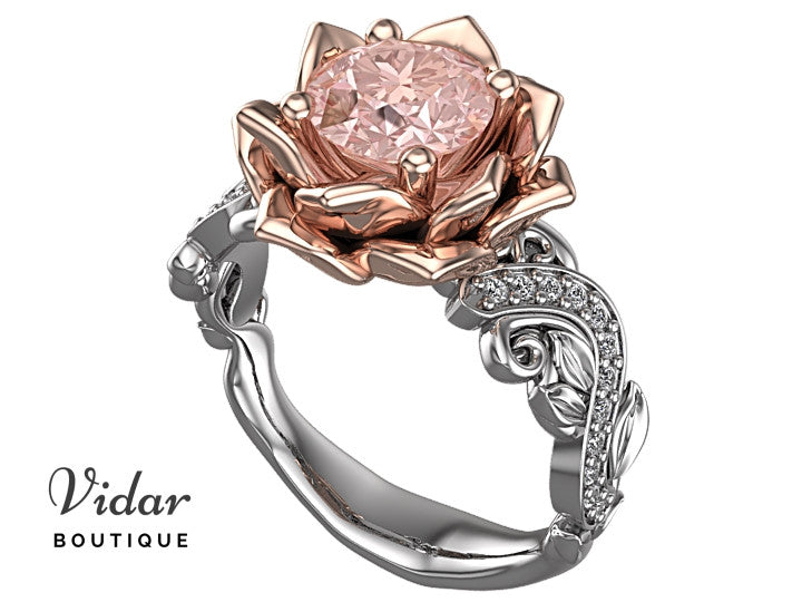0.5carat Natural Pink Morganite Solid14K/18K Gold Diamond Ring –  ShainJewelry