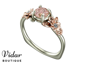 Floral Morganite Engagement Ring