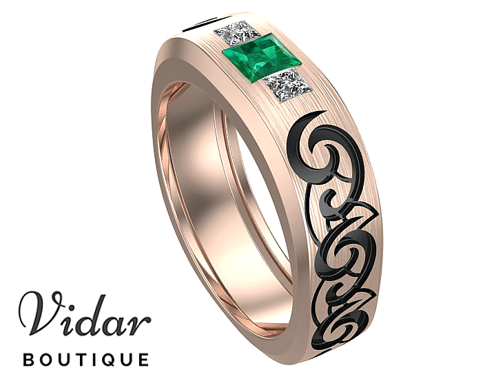 emerald wedding band