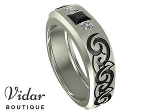 mens black diamond wedding bands