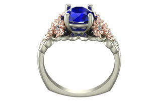 Sapphire Flower Engagement Ring 