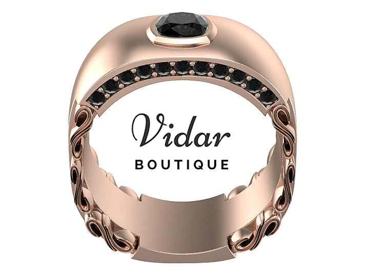 Mens Black Diamond Wedding Bands