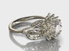 Unique Flower Lab Grown Diamond Engagement Ring