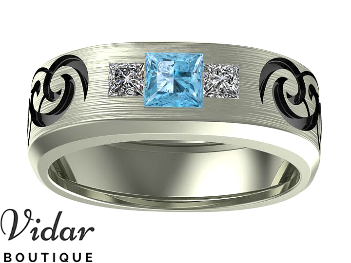 aquamarine wedding band