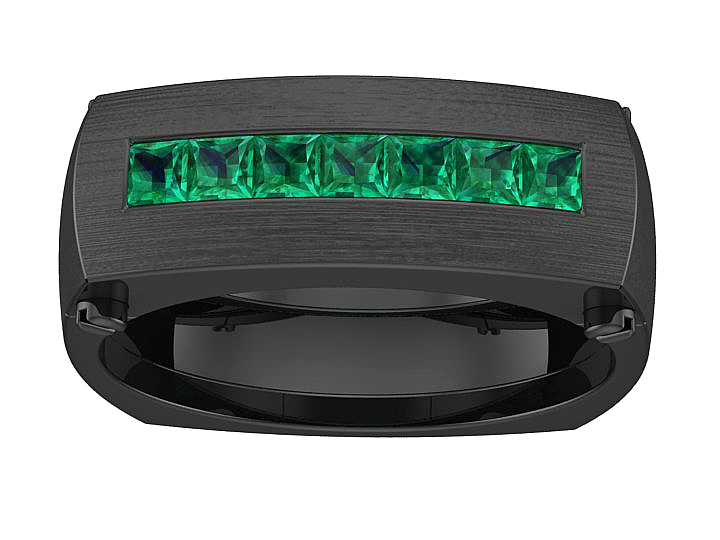 mens emerald wedding band