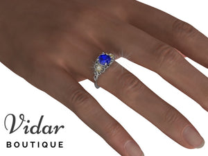 Flower Engagement Ring Sapphire 1.5 Carat