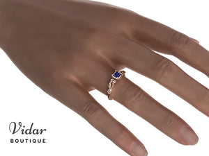 Unique Princess Cut Sapphire Engagement Ring