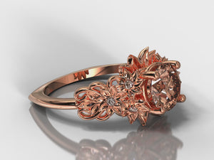 Morganite Flower Engagement Ring