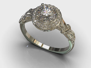Exclusive Flower Halo Engagement Ring