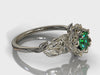 Lotus Flower Emerald Engagement Ring