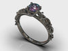 Black Gold Alexandrite Gothic Engagement Ring