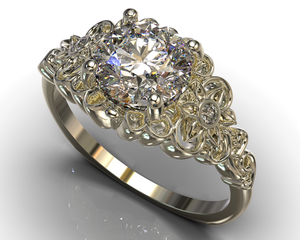 Blooming White Gold Engagement Ring