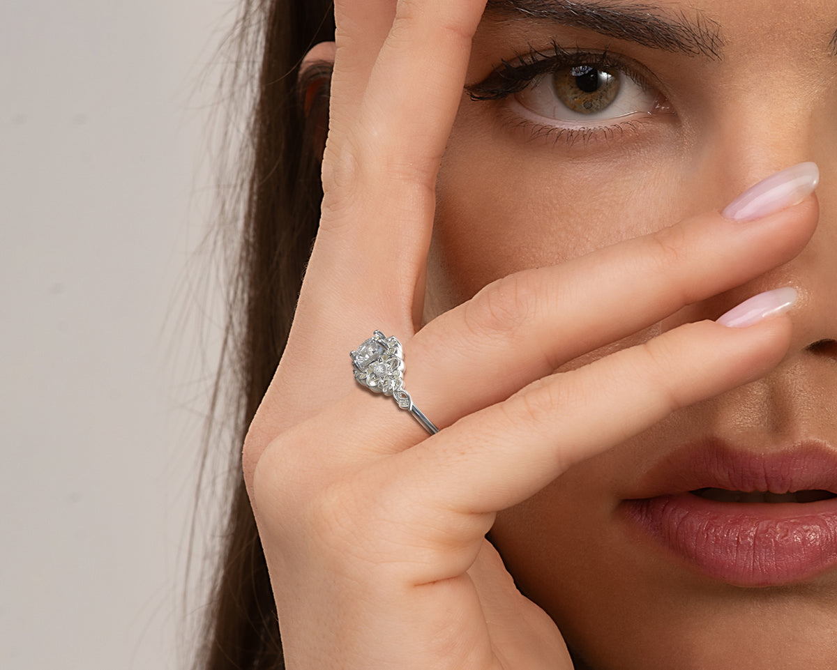 Blooming White Gold Engagement Ring