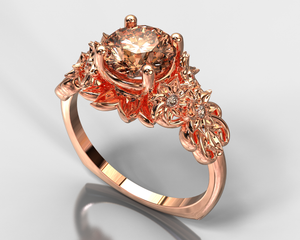 Morganite Flower Engagement Ring
