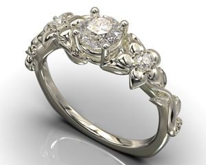 Diamond Floral Engagement Ring