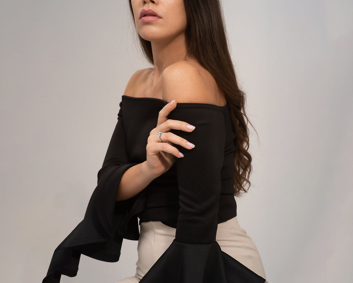 Three Stone Moissanite Engagement Ring