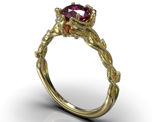 Ruby Floral Engagement Ring