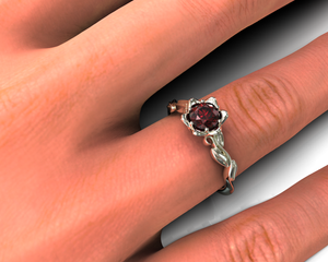 Unique Floral Ruby Engagement Ring