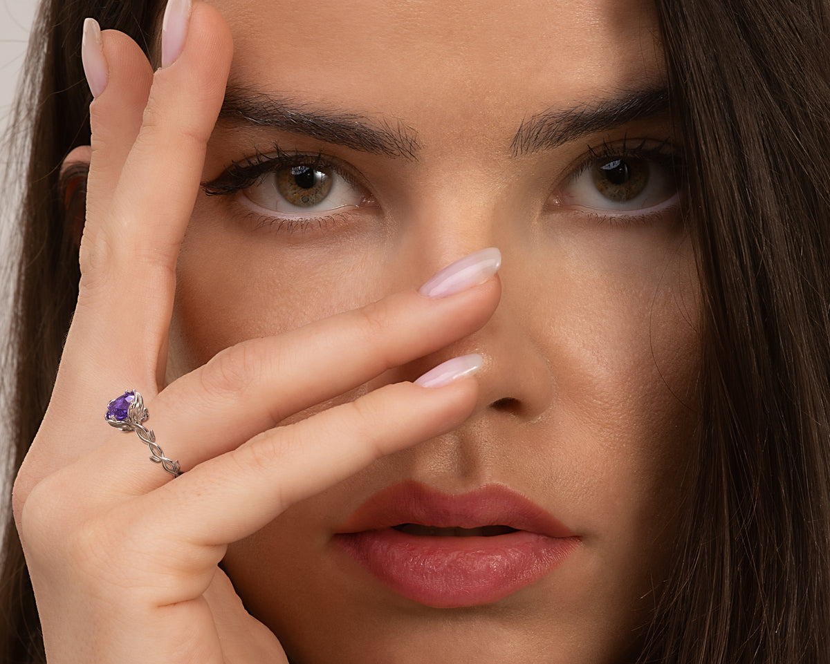 Tanzanite Flower Engagement Ring