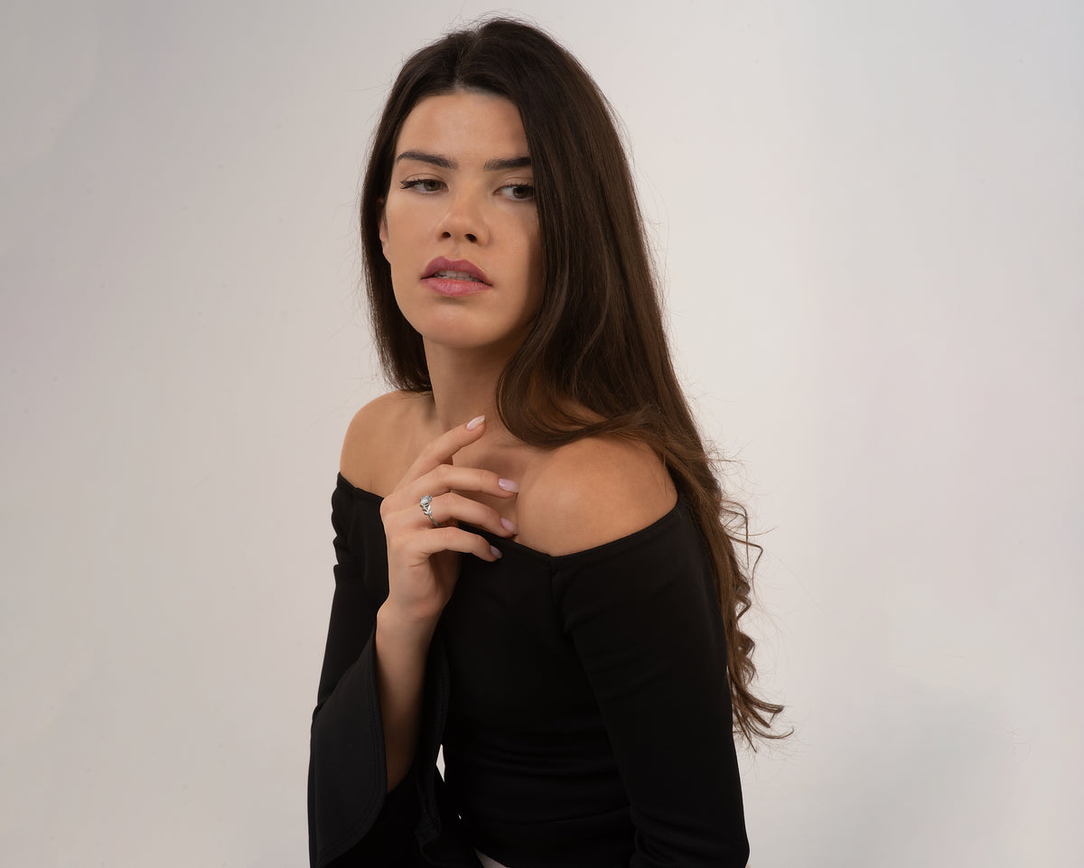 Unique Flower Diamond Engagement Ring