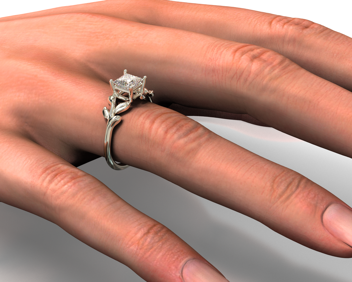 Unique Flower Diamond Engagement Ring