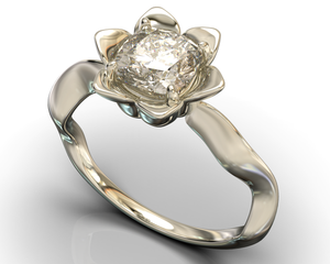 Unique Diamond Floral Engagement Ring