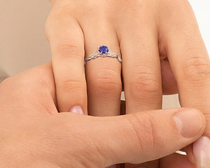 Unique Floral Sapphire Engagement Ring
